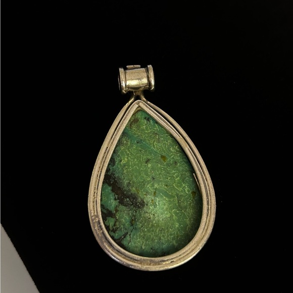 SOLD - African Turquoise Pendant In 100% 925 Silver - SOLD - Picture 2 of 2